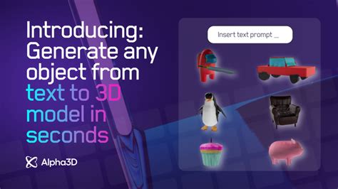 Text to 3D model generation with Alpha3D AI .